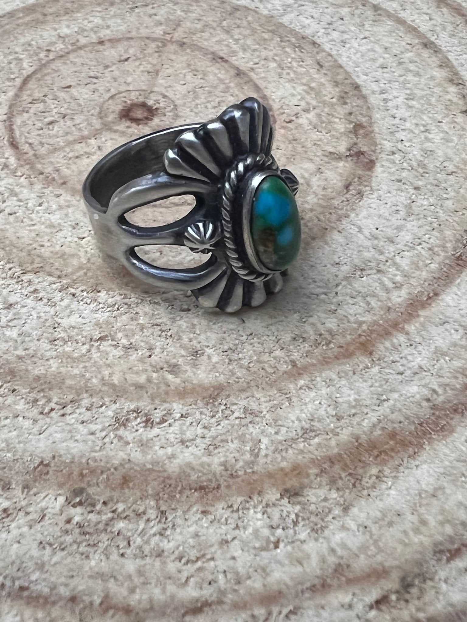 Sonoran Gold Sunray Ring by Victor Coriz - Size 9.5