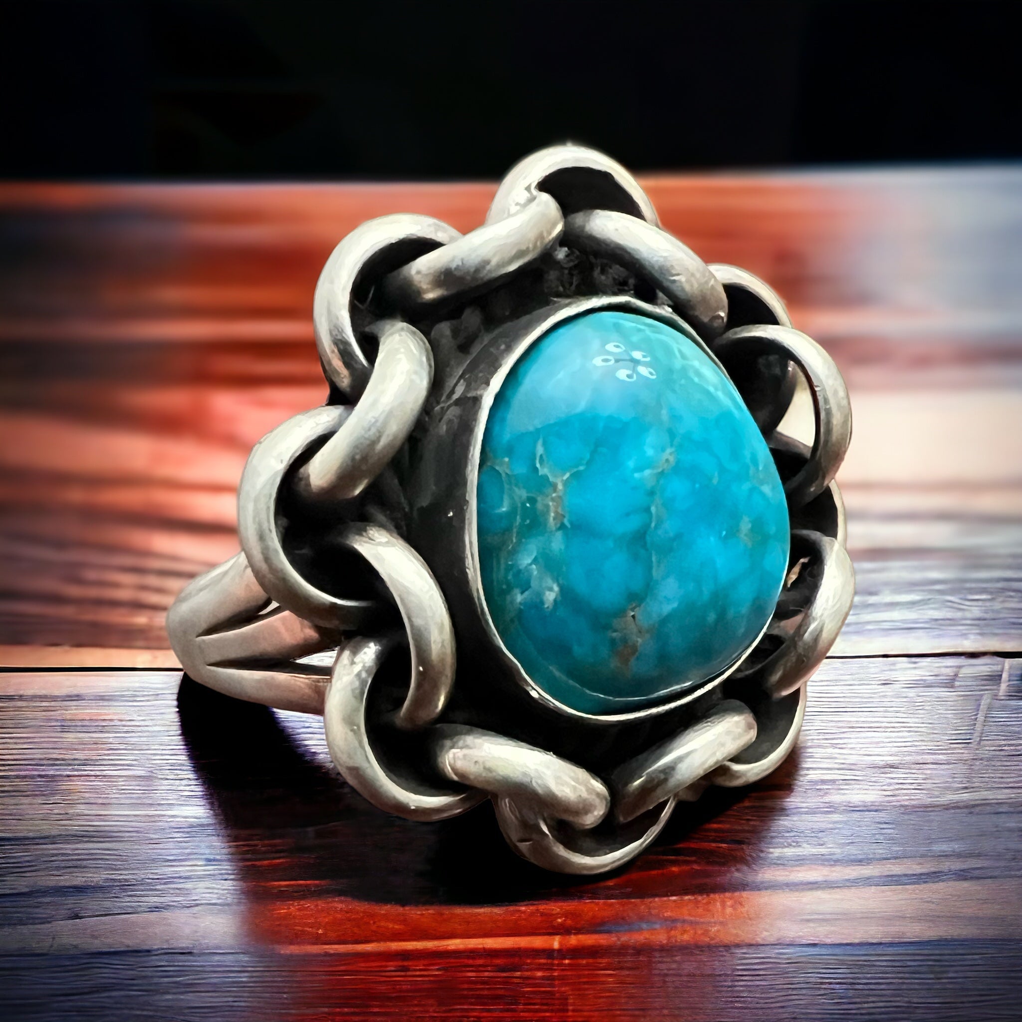 Turquoise with sterling links - Size 11